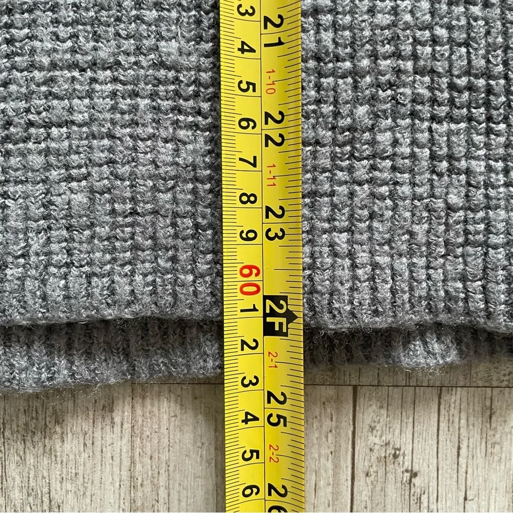 Sweater Grey Merino Wool blend V-Neck-Size M - Picture 5 of 6